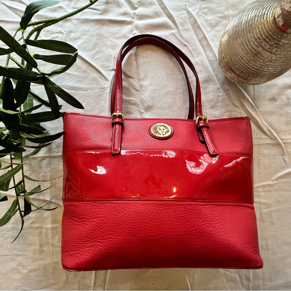 Anne Klein Large patent shoulder tote bag